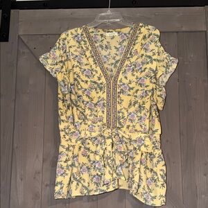 Max Studio Yellow Floral Blouse
